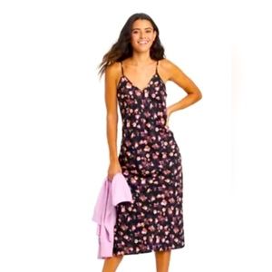 A New Day Black Floral Slip dress. NWT (Size M)